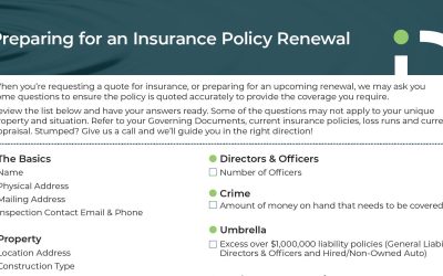 Preparing for an Insurance Policy Renewal Checklist- Provided by Deeley Insurance Group